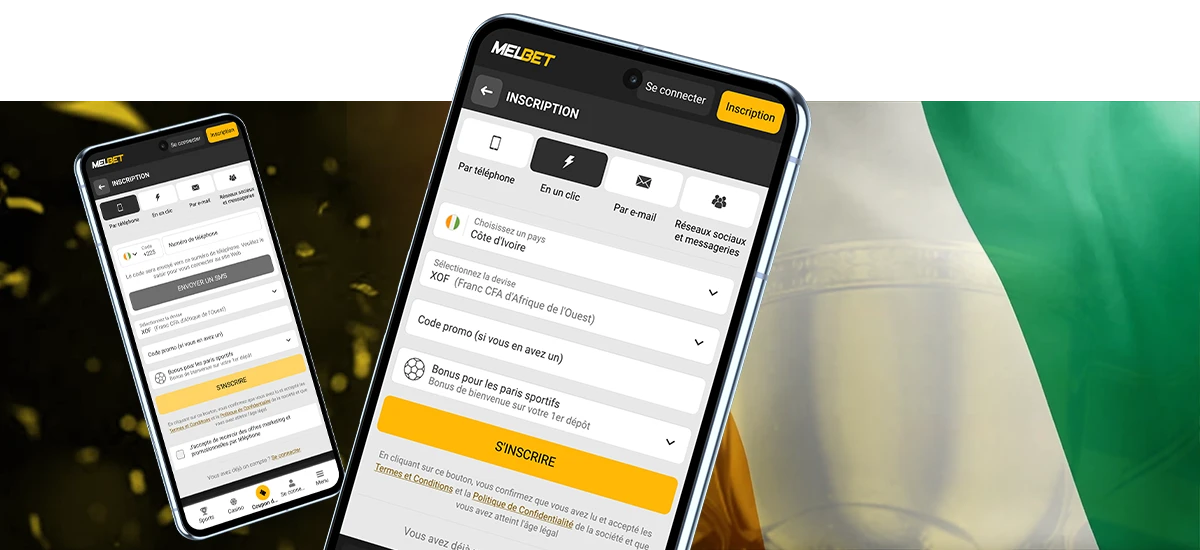 Inscription Melbet via la version mobile du site