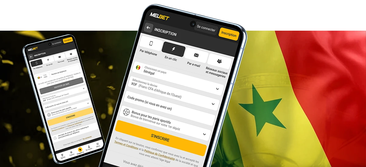 Melbet inscription au Sénégal via la version mobile du site